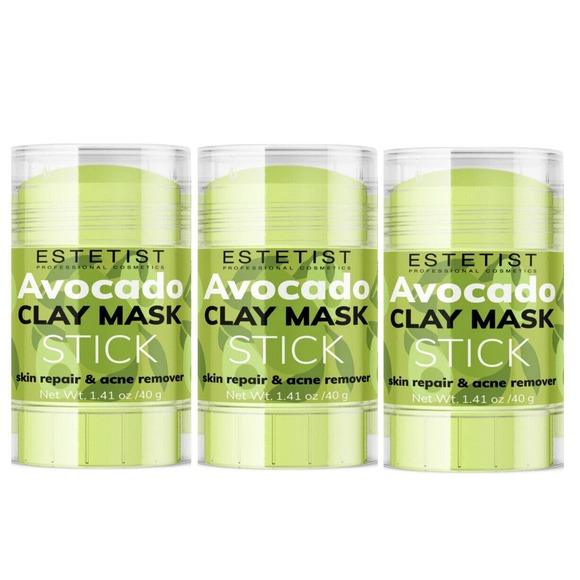 3 Pack Avocado Clay Mask Stick Set Deep Pore Cleanser Blackhead Remover - Picture 1 of 3